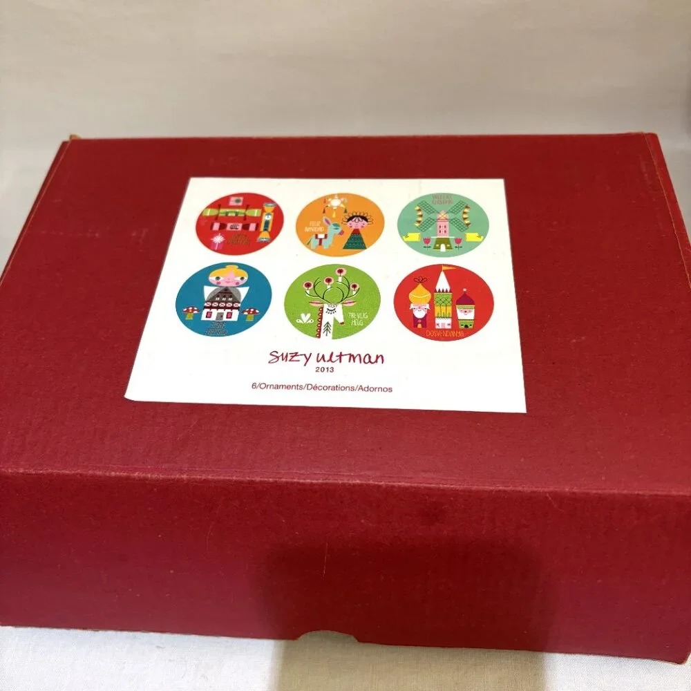Suzy Ultman Around the World Box of 6 Christmas Ornaments by Crate & Barrel 2013